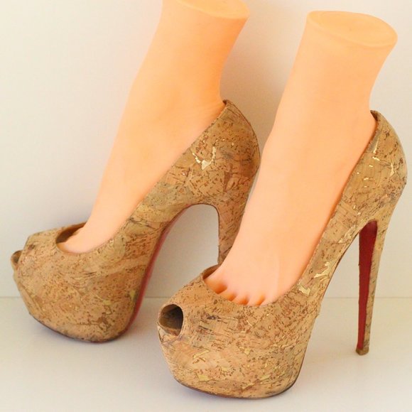 Christian Louboutin Brown Highness Cork Platform - Picture 1 of 15